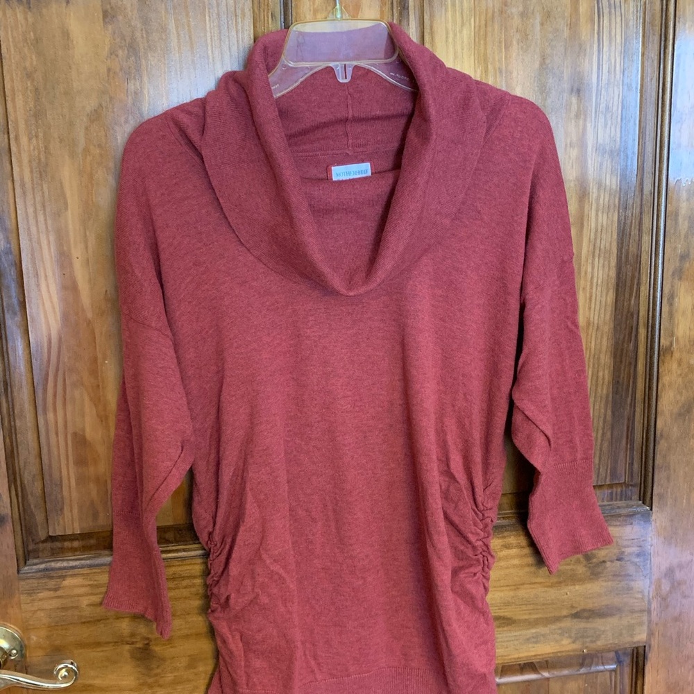 Cowl neck maternity sweater